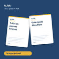 Las 2 guías de ALIVA en PDF: 7 días de piernas livianas y Guía rápida Aliva Flow